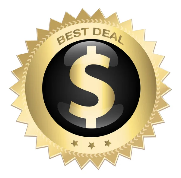 Beste deal zegel of pictogram met dollarteken — Stockvector