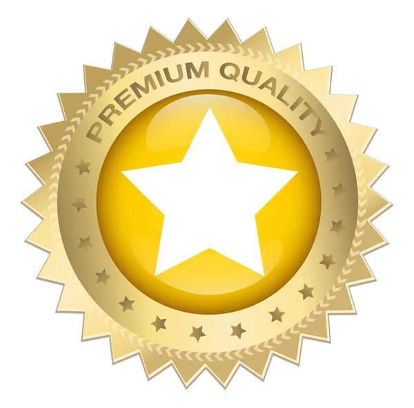 Sello de calidad premium o icono con símbolo estrella — Archivo Imágenes Vectoriales