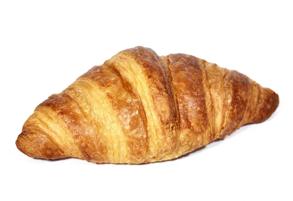 Knuspriges Croissant, isoliert auf weißem Hintergrund — Stockfoto