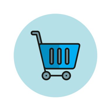 Alışveriş arabası ikon vektör illüstrasyonu