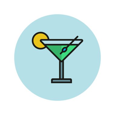 Kokteyl ikonu vektör illüstrasyonu