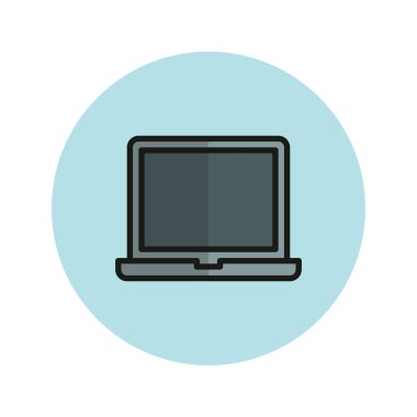 Dizüstü bilgisayar simgesi vektör çizimi