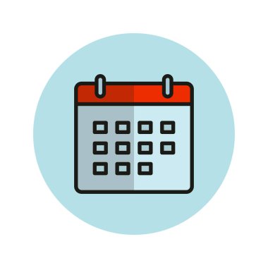 Takvim simgesi vektör illüstrasyonu