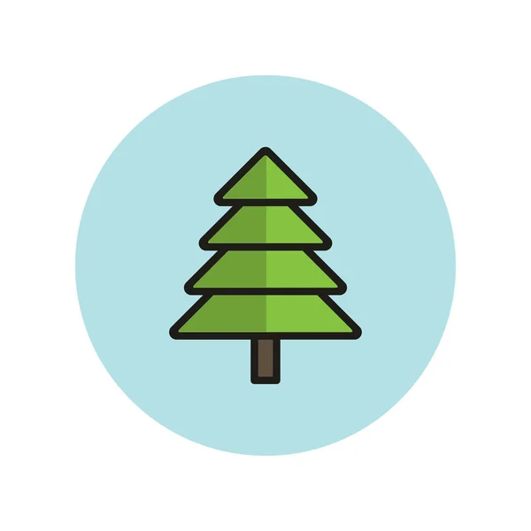 Árbol de pino icono vector ilustración — Vector de stock