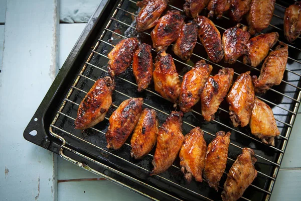 BBQ-kippenvleugeltjes — Stockfoto