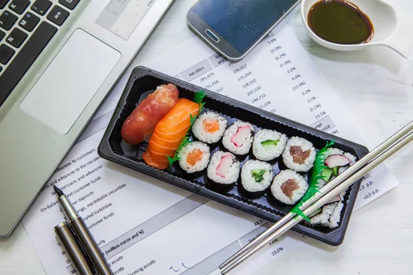 Lunch box in office — Stock Photo, Image