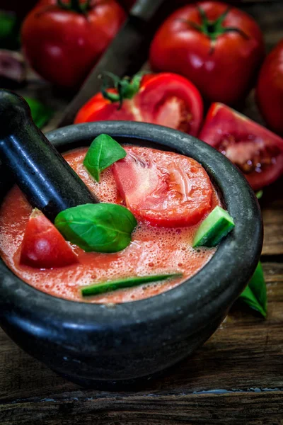 Tomato cold soup — Stock Photo, Image