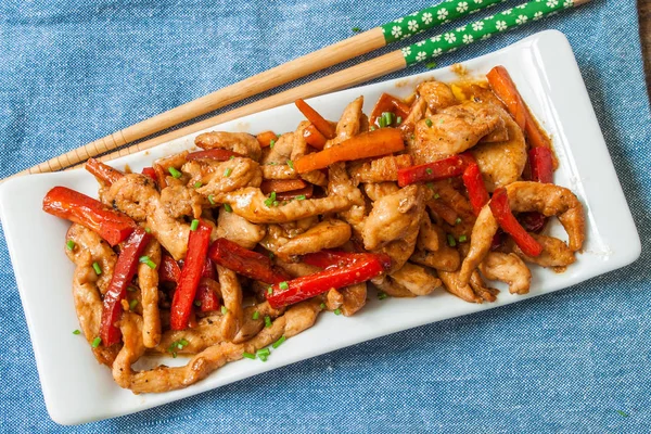 Chicken with oyster sauce — Stock Photo, Image