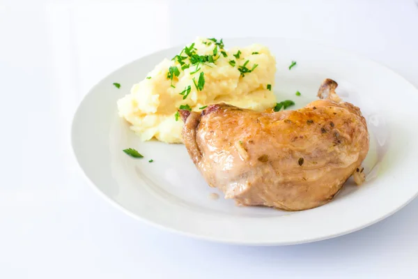Chicken drumstick with potato — Stock Photo, Image