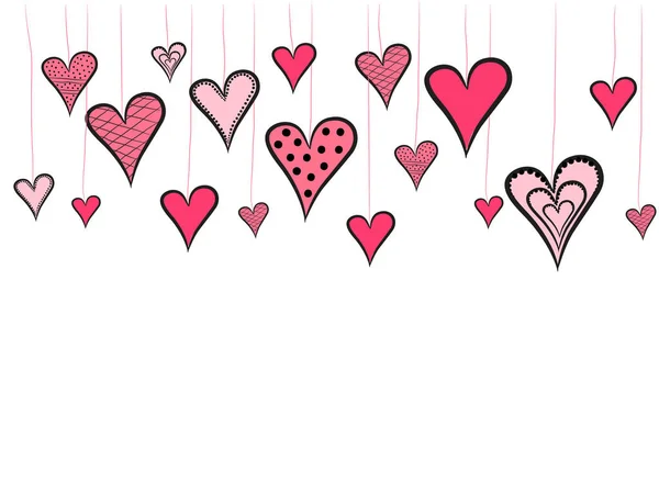 Garland Hearts Elements Design Vector Illustration — Stock Vector