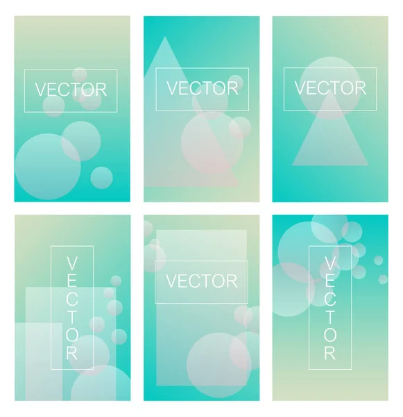 Set Gradiente Pantalla Con Fondos Abstractos Modernos Cubierta Líquido Colores — Vector de stock