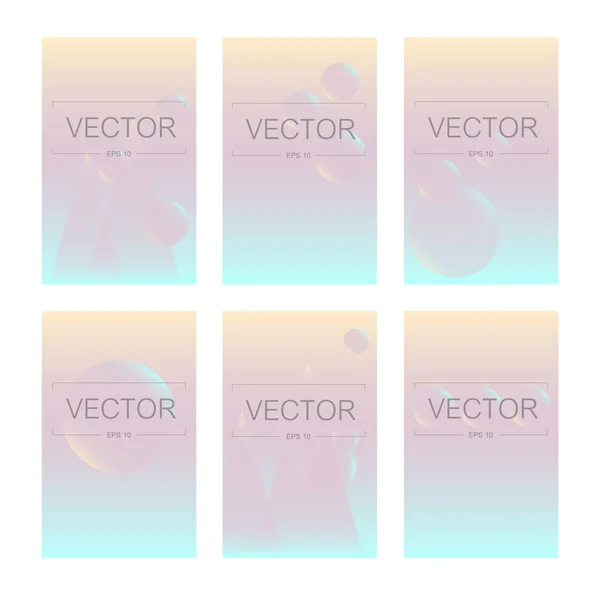 Set Gradiente Pantalla Con Fondos Abstractos Modernos Cubierta Líquido Colores — Vector de stock