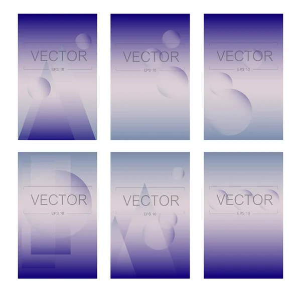 Set Gradiente Pantalla Con Fondos Abstractos Modernos Cubierta Líquido Colores — Vector de stock