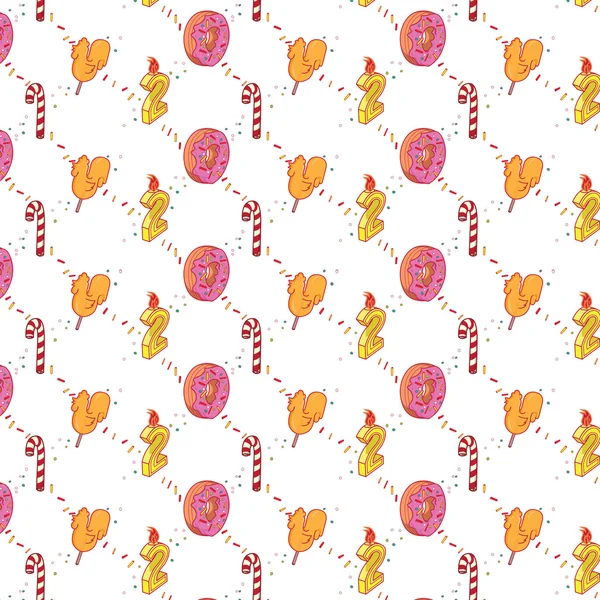 Sweet New 2017 Year pattern — Stock Vector