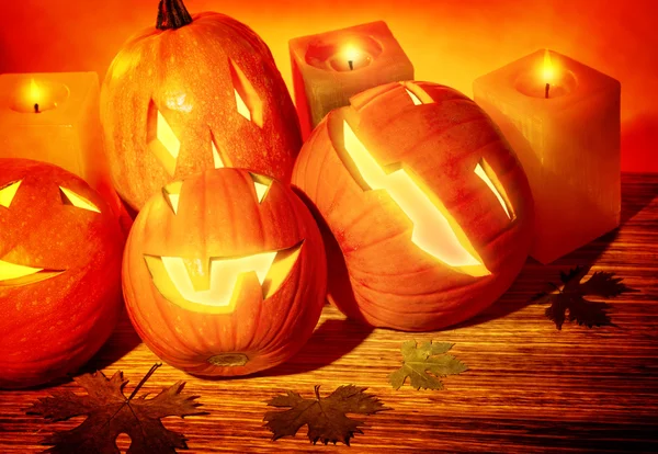 Halloween pumpor stilleben — Stockfoto