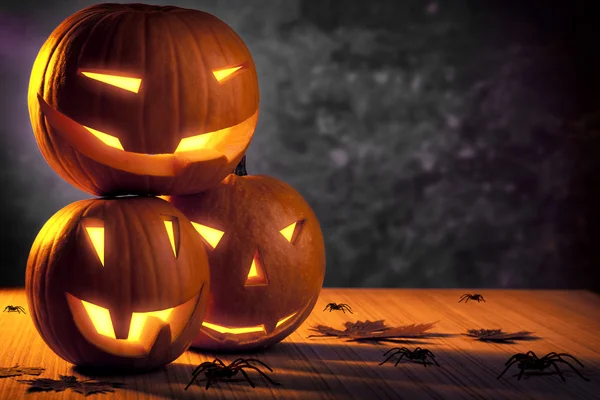 Grunge Halloween pumpkins — Stockfoto