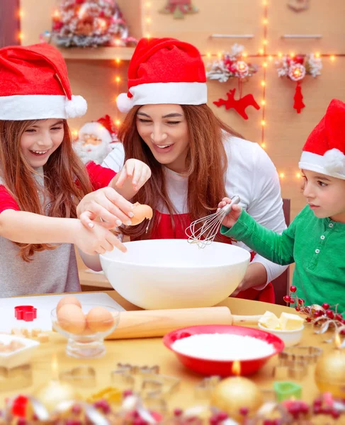 Happy family preparing for Christmas — Stock Photo, Image