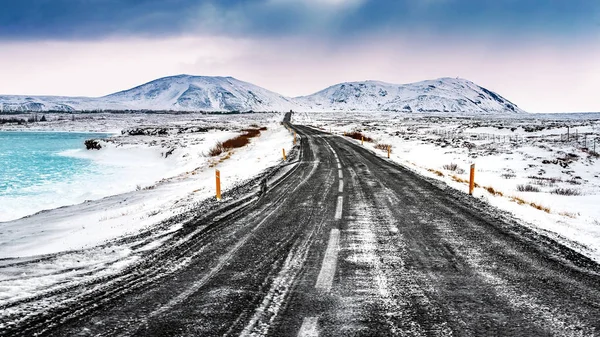 İzlanda karlı manzara — Stok fotoğraf