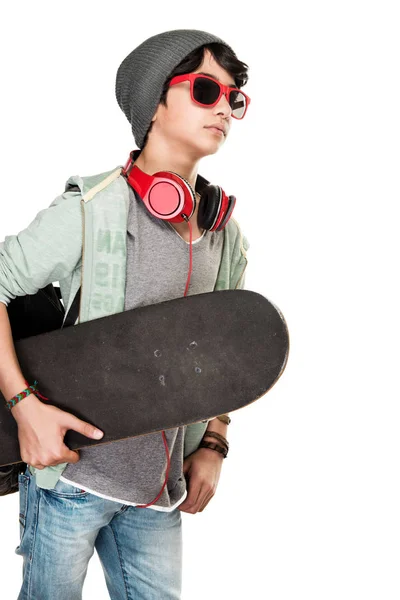 Skateboarder over white background — Stock Photo, Image