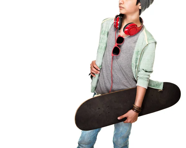 Skateboarder over white background — Stock Photo, Image