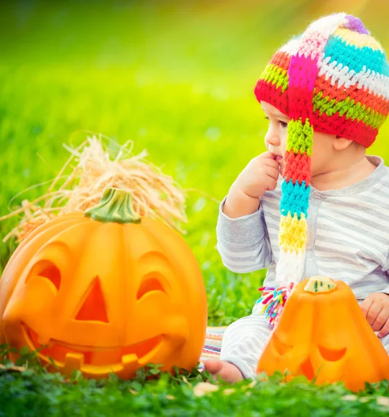 Pretty child celebrating Halloween Stock Image