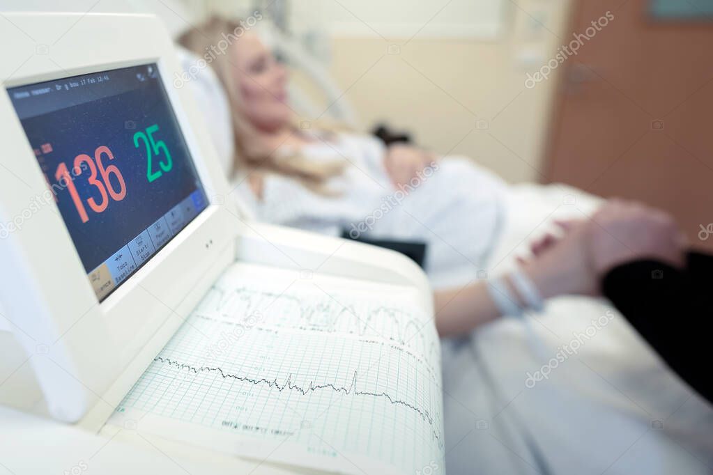 Pregnant woman in the prenatal hospital