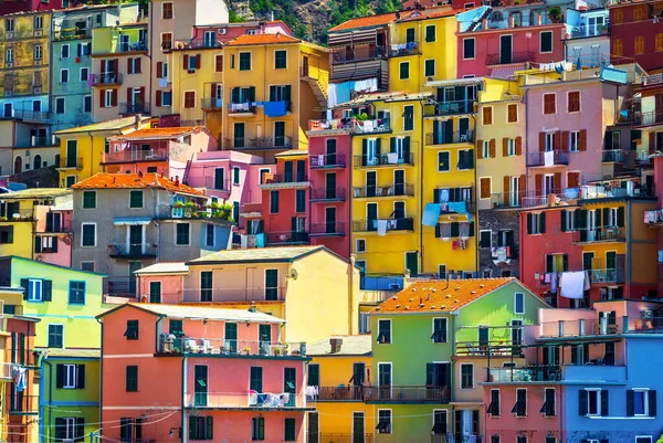 Beautiful Colorful Houses Architectural Background Traditional Little Painted Homes Amazing — Stock Photo, Image