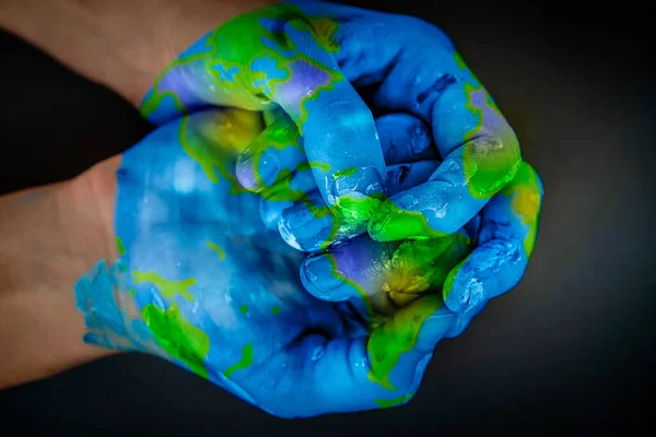 Safety Planet Earth Our Hands Conceptual Photo Environmental Pollution Ecological — Stock Photo, Image