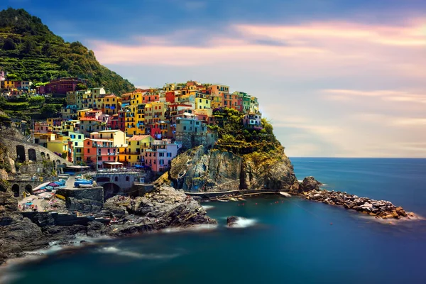 Beautiful Landscape Coastal Fishing Village Amazing View Many Little Colorful — Stock Photo, Image