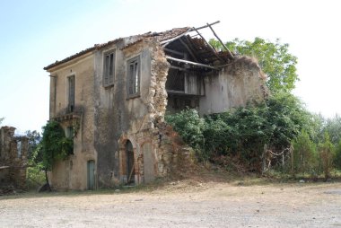 Roscigno, Güney İtalya'hayalet kasaba kentsel peyzaj.