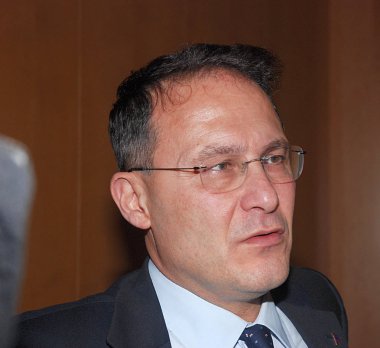 Salerno, Italia - 6 Dicembre, 2013 : Edmondo Cirielli partecipa a un incotntro politico a Salerno, Campania,Italia