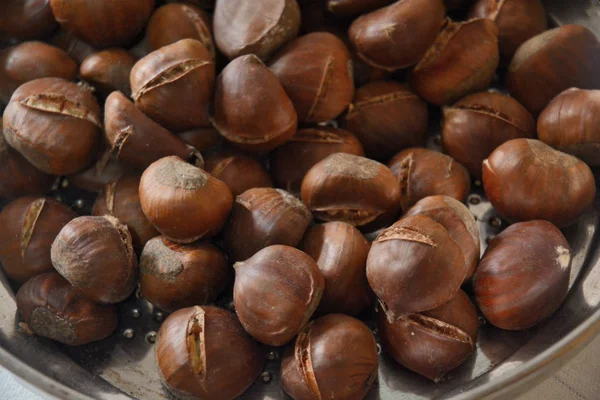 CASTAGNE ARROSTITE, KAMPÁNIA, OLASZORSZÁG. — Stock Fotó