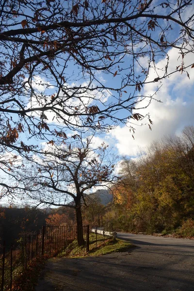 PaESAGGIO MONTANO INVERNALE, CAMPANIA, SUD İTALYA.