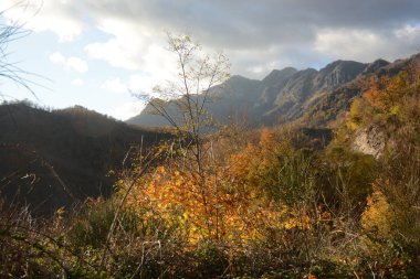 PaESAGGIO MONTANO INVERNALE, CAMPANIA, SUD İTALYA.