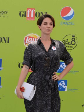 Giffoni Valle Piana, Sa, İtalya - 15 Haziran 2017: Andrea Delogu, Giffoni Film Festivali 2017 - tarih 15 Haziran 2017 Giffoni Valle Piana, İtalya 