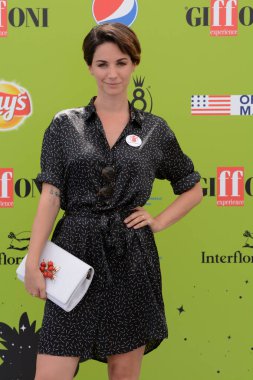 Giffoni Valle Piana, Sa, İtalya - 15 Haziran 2017: Andrea Delogu, Giffoni Film Festivali 2017 - tarih 15 Haziran 2017 Giffoni Valle Piana, İtalya 