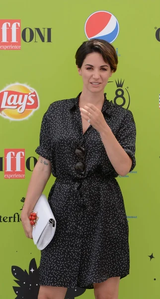 Giffoni Valle Piana, Sa, İtalya - 15 Haziran 2017: Andrea Delogu, Giffoni Film Festivali 2017 - tarih 15 Haziran 2017 Giffoni Valle Piana, İtalya 
