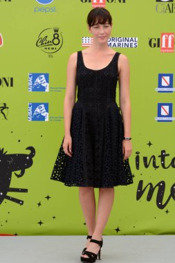 Giffoni Valle Piana, Sa, İtalya - 19 Temmuz 2017: Cristiana Capotondi, Giffoni Film Festivali 2017 - Tarih 19 Temmuz 2017 Giffoni Valle Piana, İtalya 