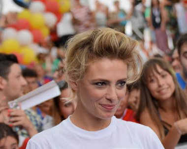 Giffoni Valle Piana, Sa, İtalya - 14 Temmuz 2017: Yasemin Trinca, Giffoni Film Festivali 2017 - üzerinde 14 Temmuz 2017 Giffoni Valle Piana, İtalya 