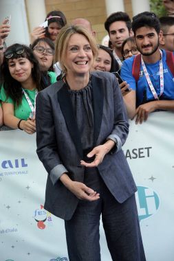 Giffoni Valle Piana, Sa, İtalya - 15 Haziran 2017: Margherita Buy Giffoni Film Festivali 2017 - tarih 15 Haziran 2017 Giffoni Valle Piana, İtalya 