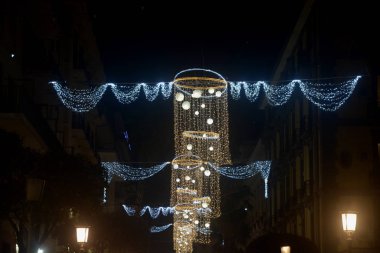 İtalya: The Luci d 'Artista, Salerno' da Noel Işıkları Şovu, 15 Aralık 2019.