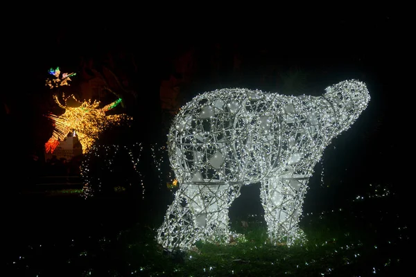 Itálie Luci Artista Vánoční Osvětlení Salernu Prosince 2019 — Stock fotografie