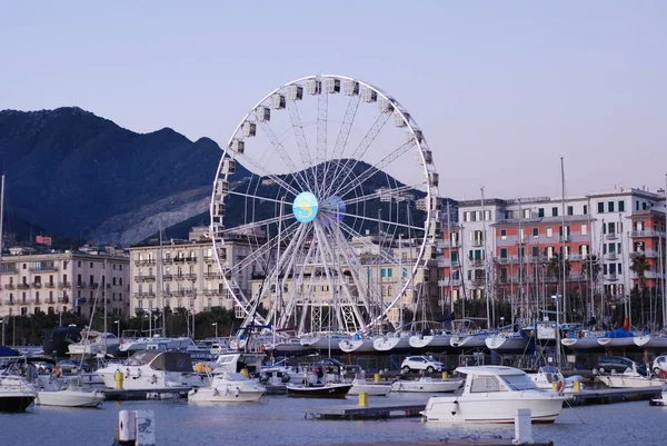 Itália Vista Roda Gigante Salerno Dezembro 2019 — Fotografia de Stock