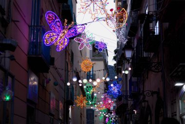 İtalya: The Luci d 'Artista, Noel Işıkları Şovu Salerno, 26 Aralık 2019.