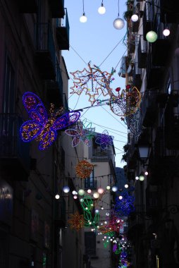 İtalya: The Luci d 'Artista, Noel Işıkları Şovu Salerno, 26 Aralık 2019.