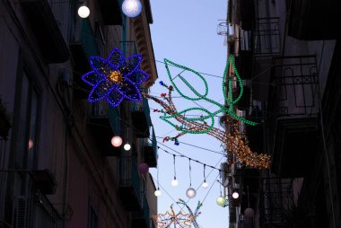İtalya: The Luci d 'Artista, Noel Işıkları Şovu Salerno, 26 Aralık 2019.
