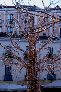 İtalya: The Luci d 'Artista, Noel Işıkları Şovu Salerno, 26 Aralık 2019.