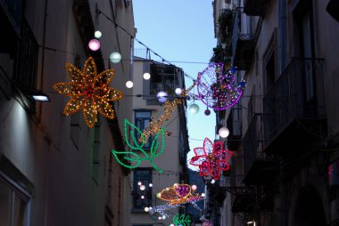 İtalya: The Luci d 'Artista, Noel Işıkları Şovu Salerno, 26 Aralık 2019.
