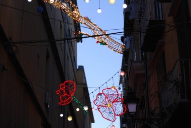 İtalya: The Luci d 'Artista, Noel Işıkları Şovu Salerno, 26 Aralık 2019.
