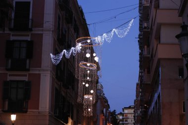 İtalya: The Luci d 'Artista, Noel Işıkları Şovu Salerno, 26 Aralık 2019.